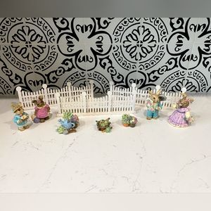 New in Box Vintage Mervyn's Easter Bunny Collection 9 Pc Set